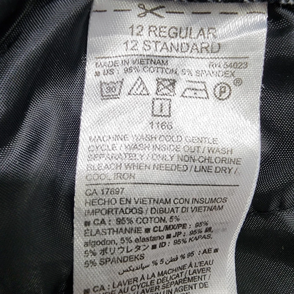 Calça Old Navy Feminina 12 Preto Branco Gingham Pixie Cintura Média Tornozelo Crop Fino - Imagem 4 de 4