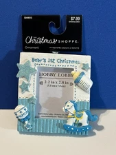 The Christmas Shoppe Ornament Baby's 1st Christmas 3.5" x 4" Blue
