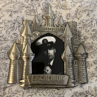 Vintage Excalibur Hotel Casino Las Vegas Heavy Metal Pic Frame EUC Must See