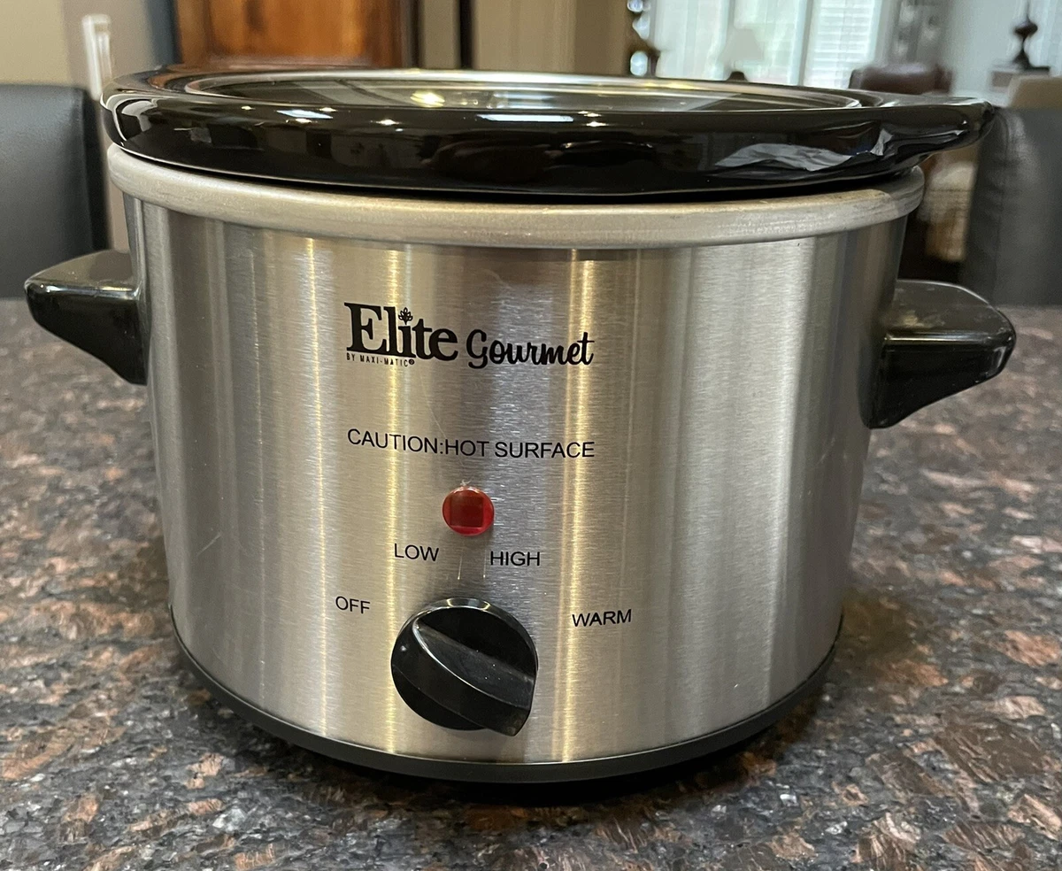 Elite Gourmet MST 250XS Electric Slow Cooker Stainless Steel 1.5 Quart