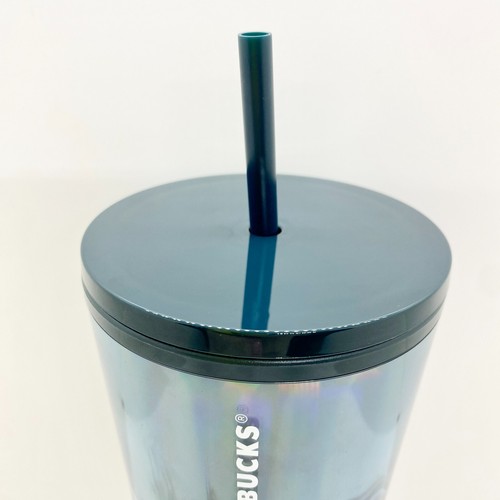 Starbucks 24 Oz Green Wave 2021 Holiday Silver White Tumbler Cold Cup Marble NEW - Picture 3 of 4