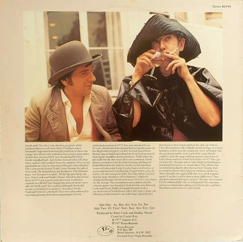 Derek & Clive-Come Again Vinyl LP Krass Records Peter Cook-Dudley Moore-KLP69 - Picture 2 of 3
