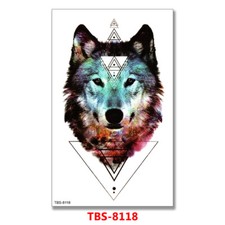 Men Wolf Temporary Tattoos Body Arm Tattoo Sticker Half Sleeve Fake Waterproof