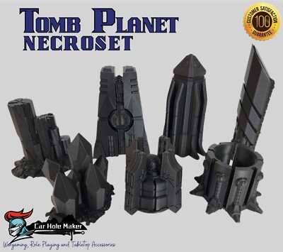 Tomb Planet Necroset 3D Printed Sci-Fi Terrain w/Ancient Monoliths(28 32mm)&RPGs