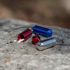 Travel Emergency Pill Bottle Waterproof Keychain Small Medicine Bottle Aluminum