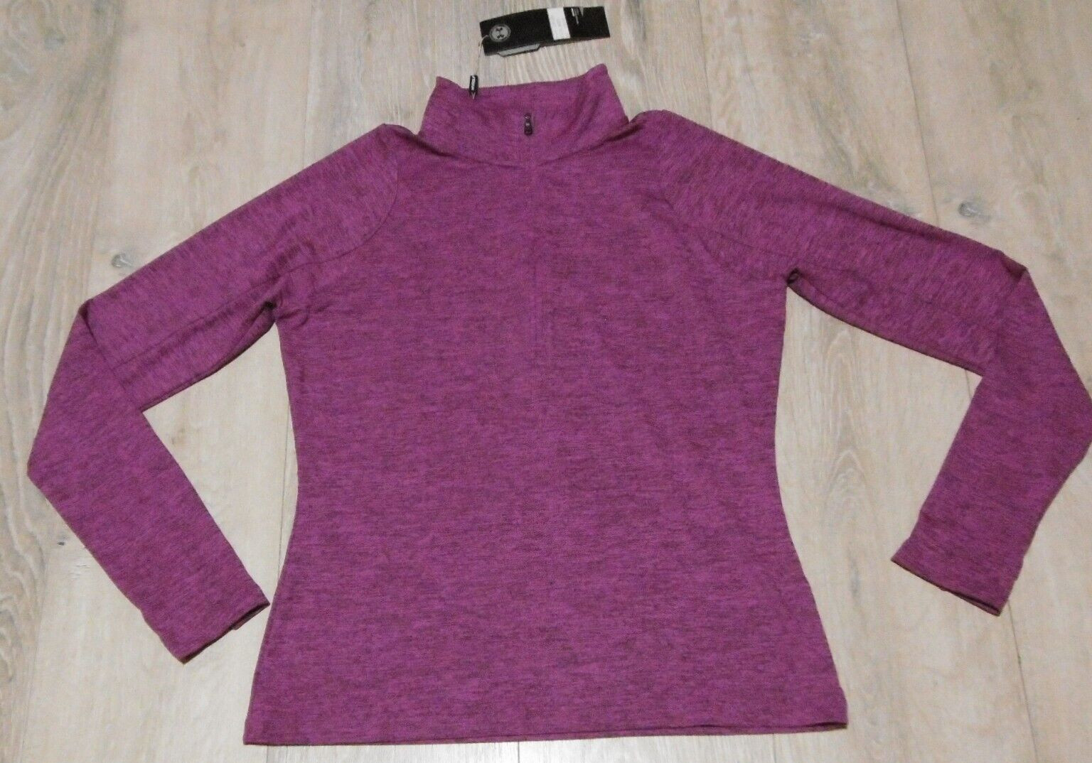 Shirt Purple Heather Ls 1/4 Zip Pullover Nwt
