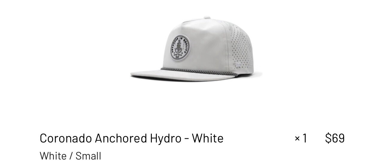 MELIN | HYDRO CORONADO ANCHORED PERFORMANCE SNAPBACK HAT SMALL SOLD OUT!! RARE!!
