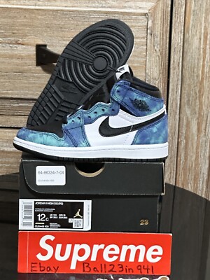 DS New Air Jordan 1 Retro High Tie Dye (PS) Sz-12C CU0449 100 W