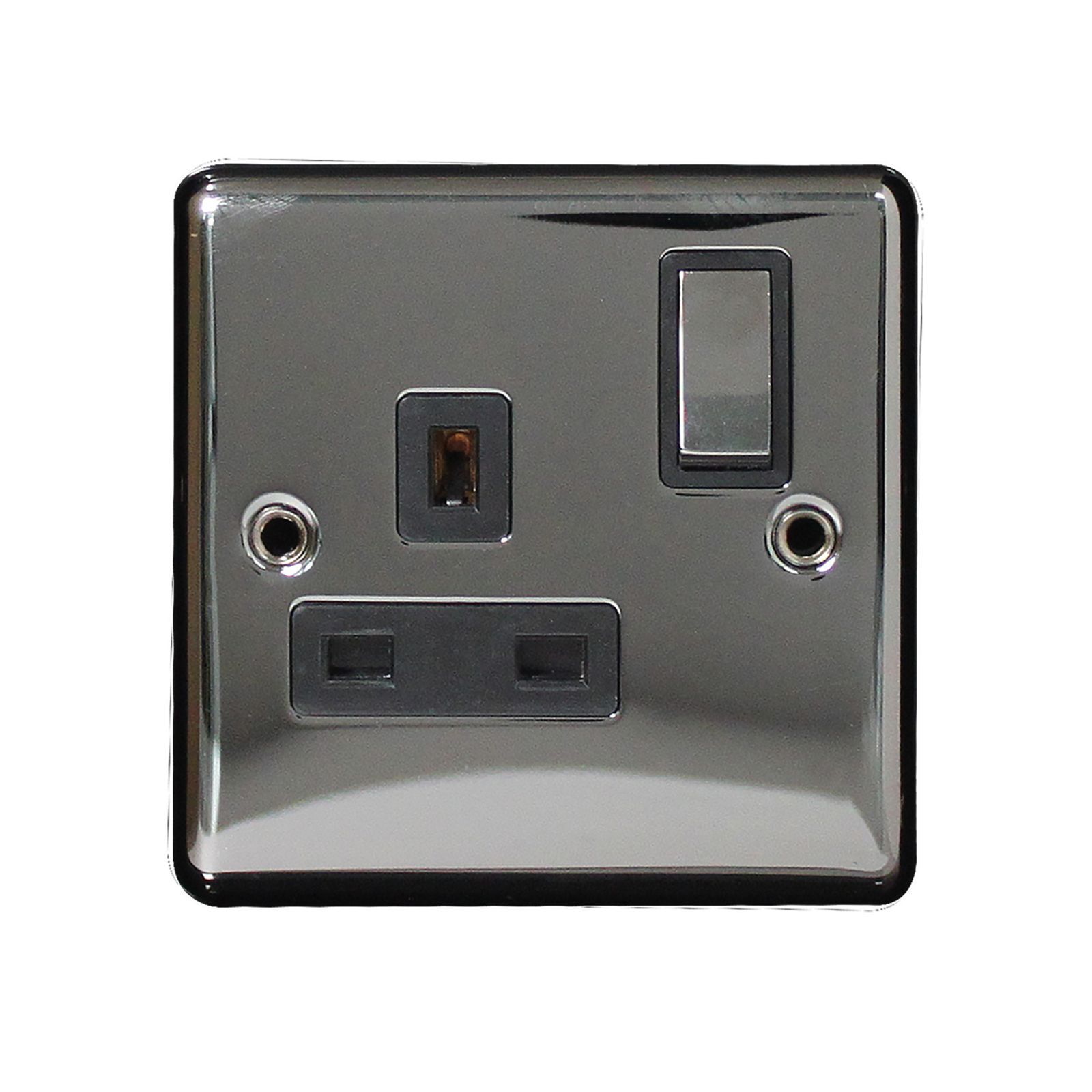 Arlec 8111GBBN 13Amp 1 Gang Switched Socket - Black Nickel