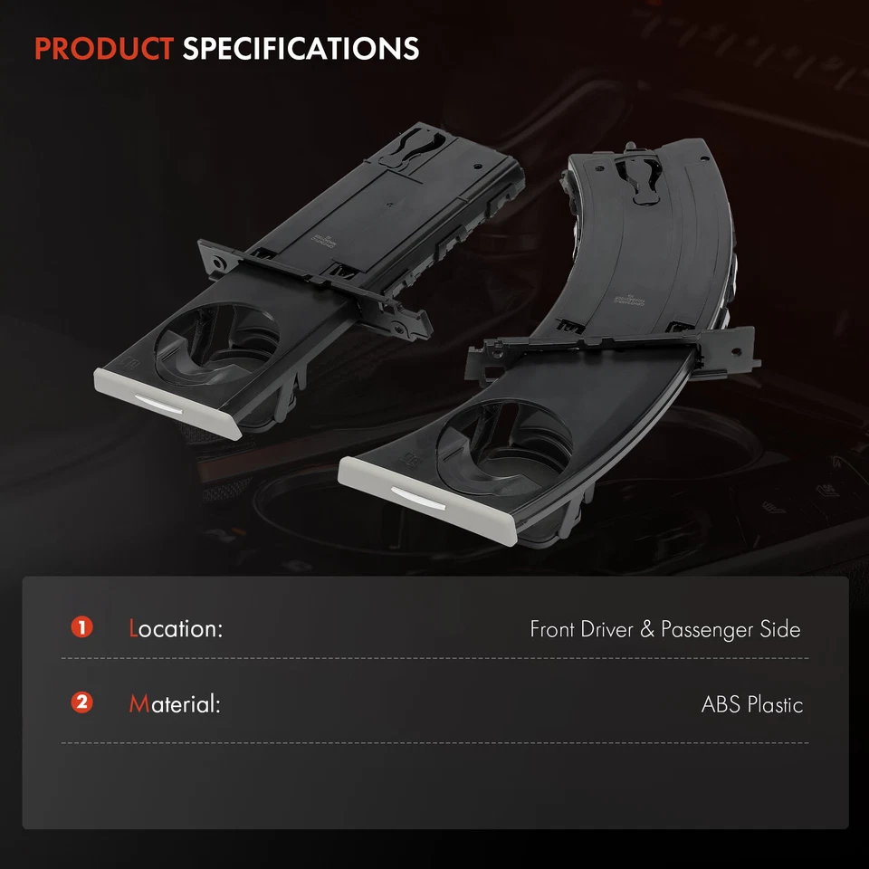 2Pcs Retractable Cup Holder Insert for BMW 323i 325i 325xi 328i Front LH & RH - Image 3 of 4