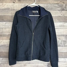 IBEX Sweater Jacket Womens Small Full Zip Merino Wool Outdoor Pockets Blue