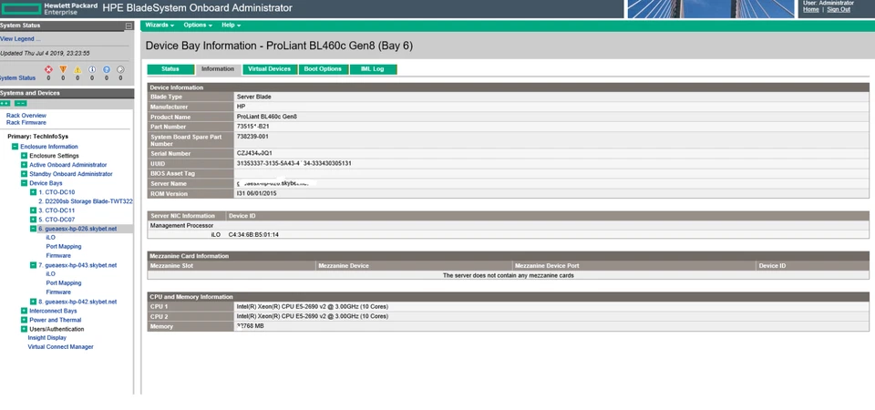 HPE BLC7000 G3 Platinum BladeSystem 32x E5-2697v2 **384 XEON Cores** 4TB RAM HPC - Image 3 of 4