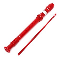 KINGSO Soprano Descant Recorder 8-Hole With Cleaning Rod Red -16