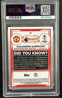 2022-23 Topps Merlin Chrome UCL Man United RC Alejandro Garnacho