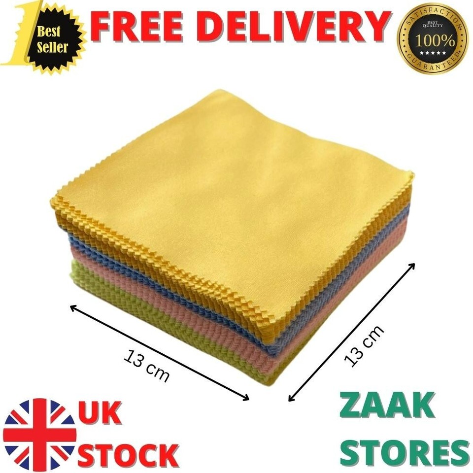 10 Microfiber Spectacle Cleaning Cloths Camera Lens Glasses Mobile