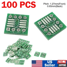 100 pcs SOP8 SO8 SOIC8 TSSOP8 MSOP8 to DIP8 Adapter PCB Converter Board Qnt