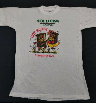 Vintage Coliseum Casino St Marteens Neon Graphic Single Stitch Souvenir Tshirt L