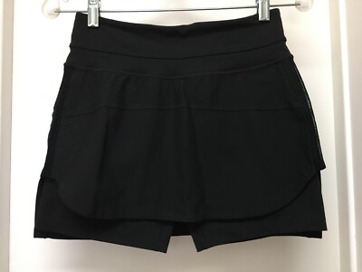 Lululemon Black Second Chance Skirt Skort with Shorts Sz EUC