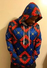 UNISEX AFRICAN PRINT DASHIKI LONG SLEEVE FASHION HOODIES SWEATSHIRT HOODIE
