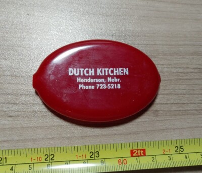 Vintage Dutch Kitchen Henderson Nebaska Advertising Squeeze Coin Wallet