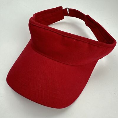 Unbranded Blank Red Visor Cap Hat Adjustable