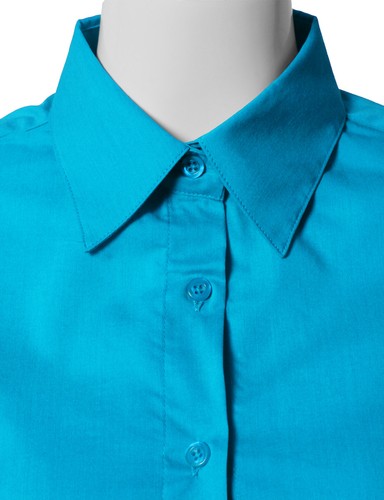 Womens Button Down Shirt Basic SLIM FIT Simple Short Sleeve Collared S010 - Picture 83 of 95