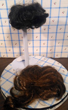 LOT of 2 VINTAGE DOLL WIGS, DK BROWN SZ 8-9, AUBURN, UNUSED