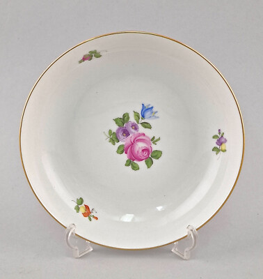 9240045-d High Plate Bowl Augarten Vienna Porcelain Rose Decoration D15, 2in