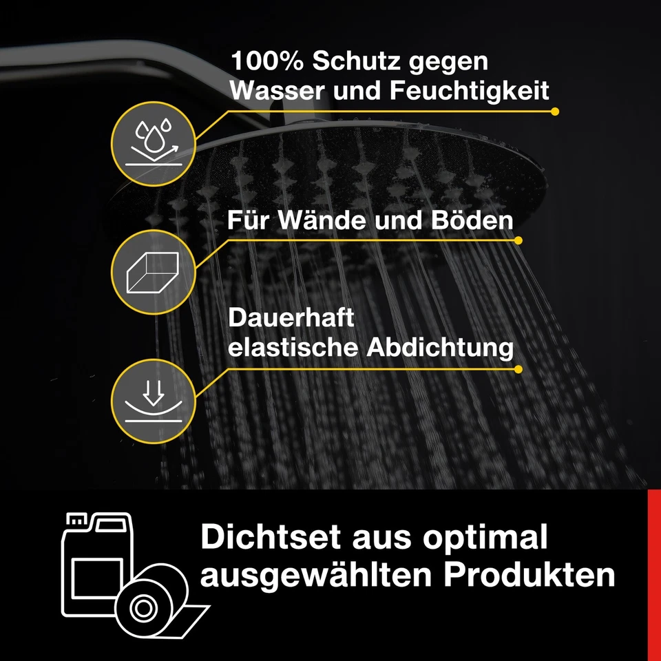 Isolbau Dichtset Badabdichtung Dusche Flüssigfolie Dichtfolie 5,5 kg Dichtband - Bild 2 von 4