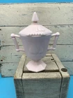 Vintage Jeannette Shell Pink Milk Glass Sugar Bowl w/Lid