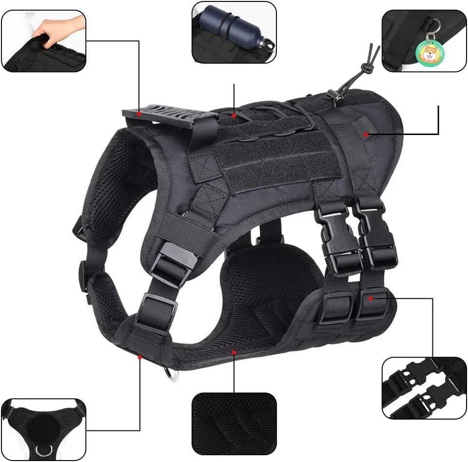 Tactical Dog Harness with Handle No-pull Large Military Dog Vest US Working Dog - Image 4 of 4