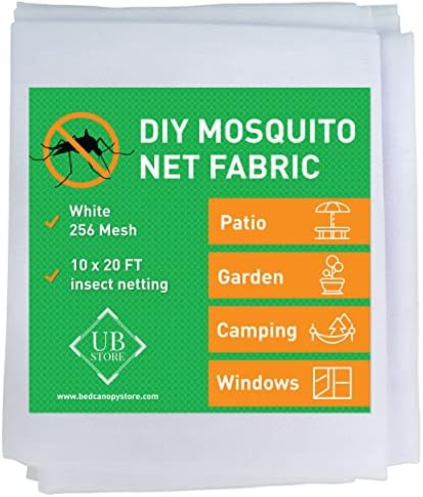 Zanzariera bianca 3 x 3 o 3 x 6 m, rete per insetti da giardino, terrazza, ester