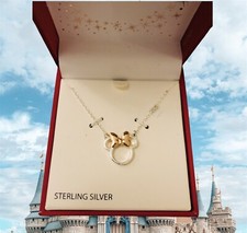 New 925 Sterling Silver Disney Minnie Mouse Silouhette 16  Necklace 