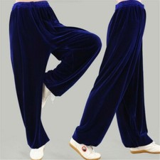 Womens Chinese Kung Fu Tai Chi Pants Velvet Yoga Sports Trousers Regular Fit
