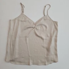 Esprit Satin Strappy Top Blouse Adjustable Spaghetti Strap Champaign Size Small