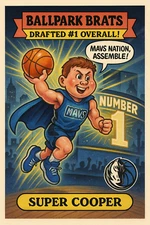 Cooper Flagg as "Super Cooper" - BALLPARK BRATS Parody Art Card