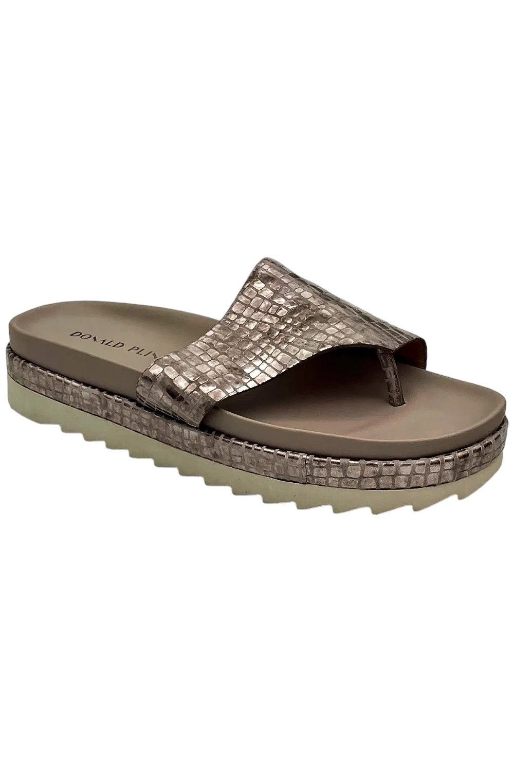 Donald Pliner Women's Lylaa Crocco Slip On Sandals Platinum
Opens in a new window or tab