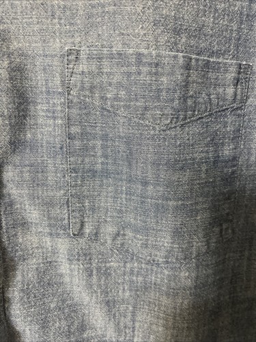 Club Room Mens Chambray Button Up Shirt SZ XL Med Weight Denim Classic Oxford - Picture 3 of 8
