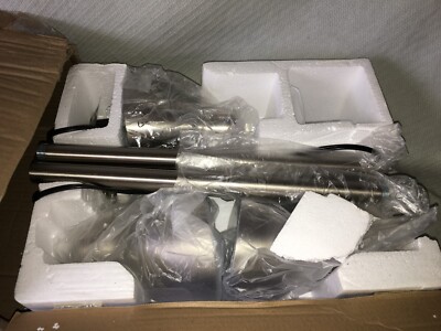 Simple Designs LF2007-BSN Metal 3 Light Tree Floor Lamp, SILVER, New Open Box