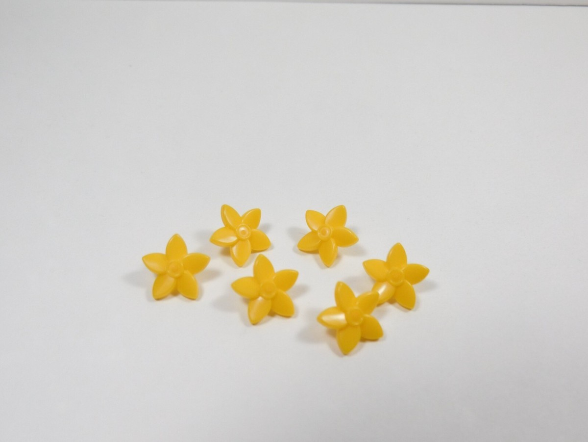flower ページ LEGO 6 Bright Yellow Orange Flowers w/ Pin Petals Accessory