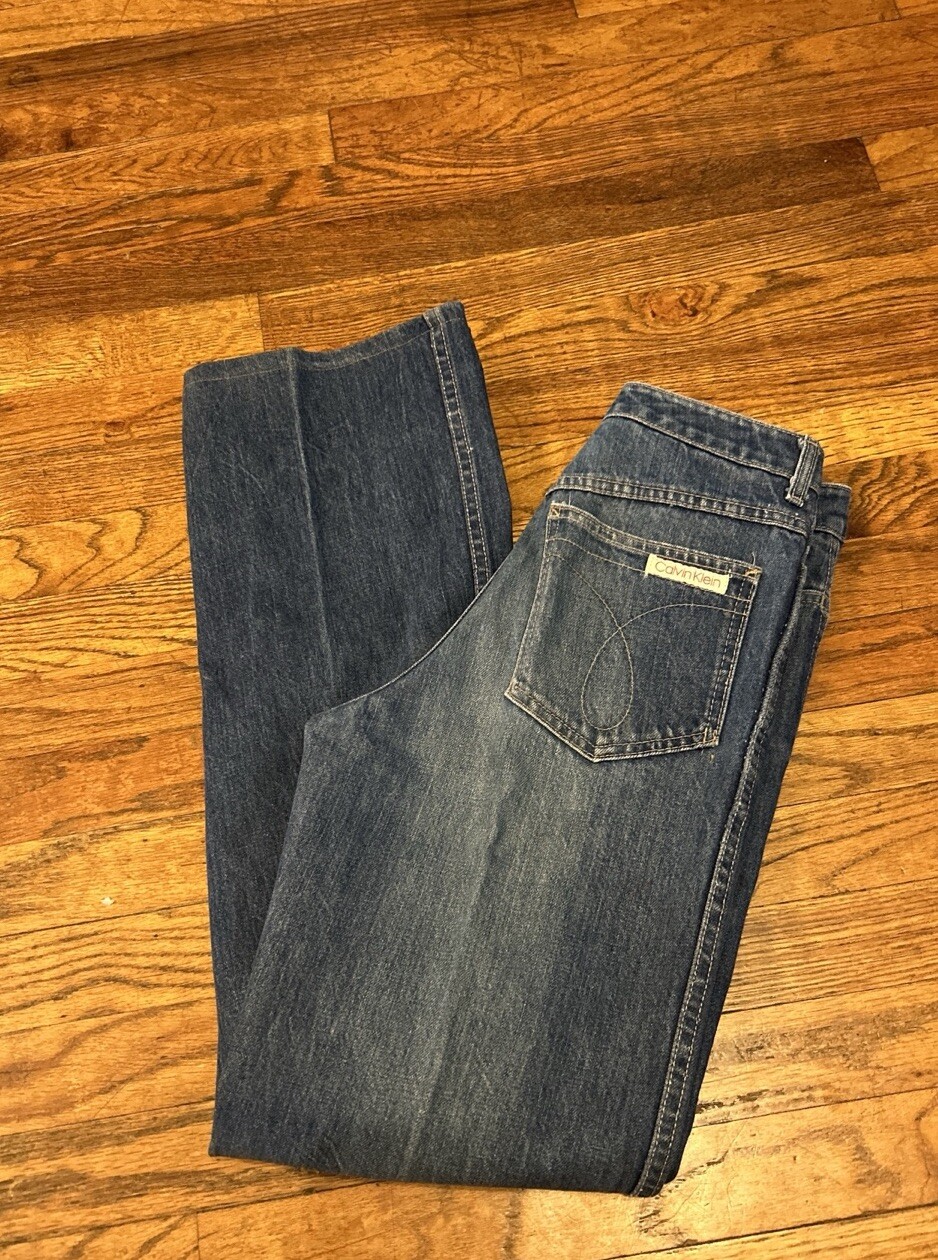 Vintage Calvin Klein High Waist Mom Jeans Women's Straight Leg Size 10 Made in USA-image