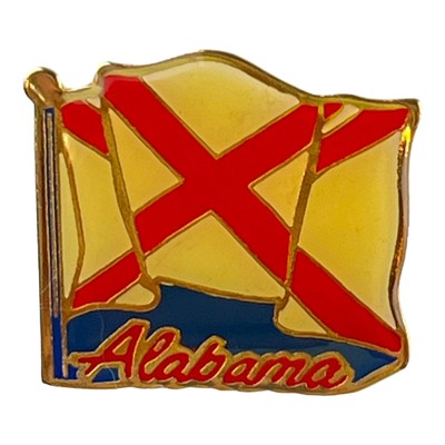 Vintage Alabama State Flag Lapel Hat Pin Travel Souvenir Gift