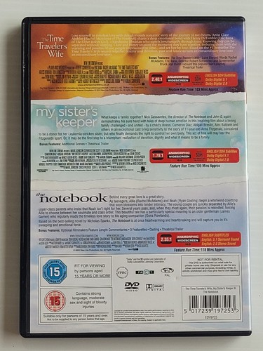 The Time Traveller's Wife/ My Sisters Keeper/ The Notebook/ DVD - Picture 2 of 4