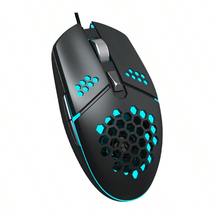 GAWFOLK Wired Gaming Mouse with RGB Lights, Fan Cooling, Mechanical Feel Built-In