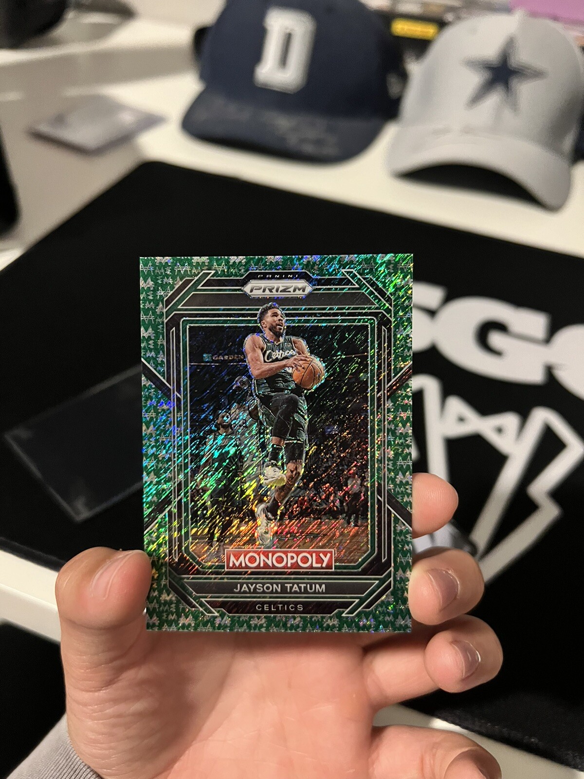 2022-23 Panini Prizm Monopoly Jayson Tatum Green Shimmer #4/20