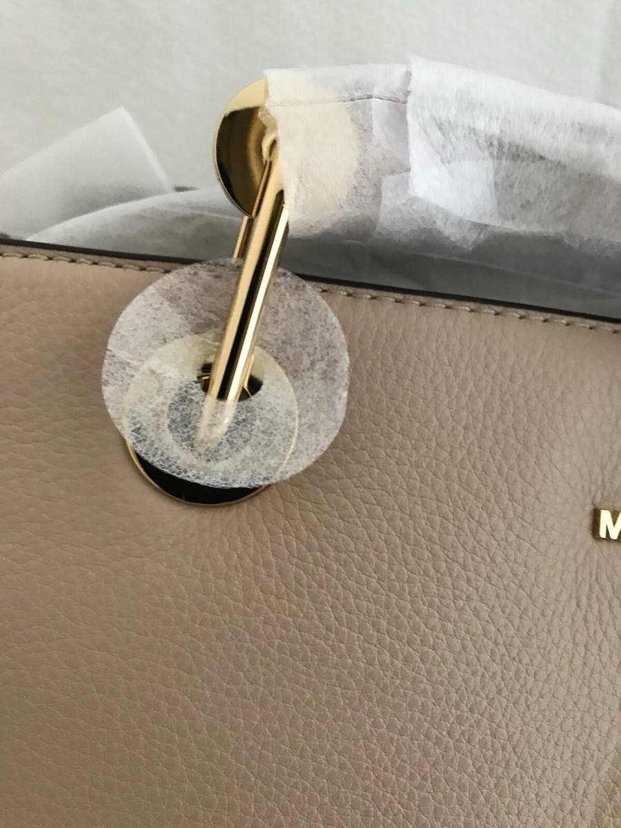 Michael Kors Raven Large North South N/s Top Zip Leather Tote Fawn