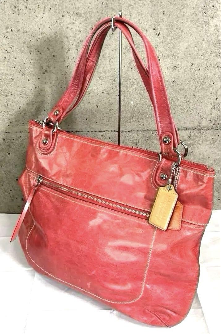 Vintage Coach Shoulder Hand bag Soho 19002 Red Leather Y2K