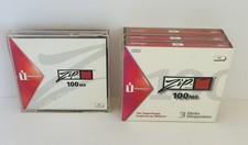 SET Of 4 Iomega Zip 100 MB Disks 3 Are Sealed In Package 1 is not NOS