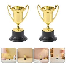  6pcs Mini Gold Trophies: Kids Reward Plastic Trophy Cups - Gold Miniature
