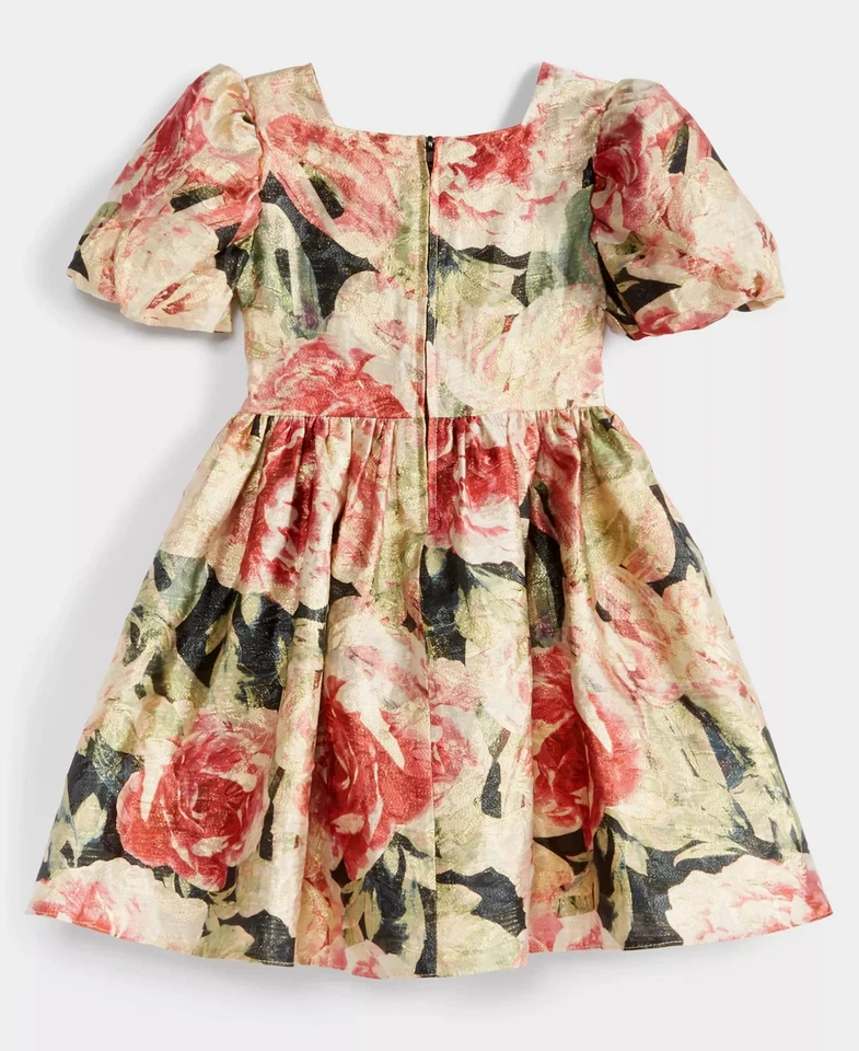 Nuevo con etiquetas Vestido Floral de Vacaciones Niñas Ediciones Raras Talla 6 Manga Abullonada Hilo Metálico Foto 2 de 4